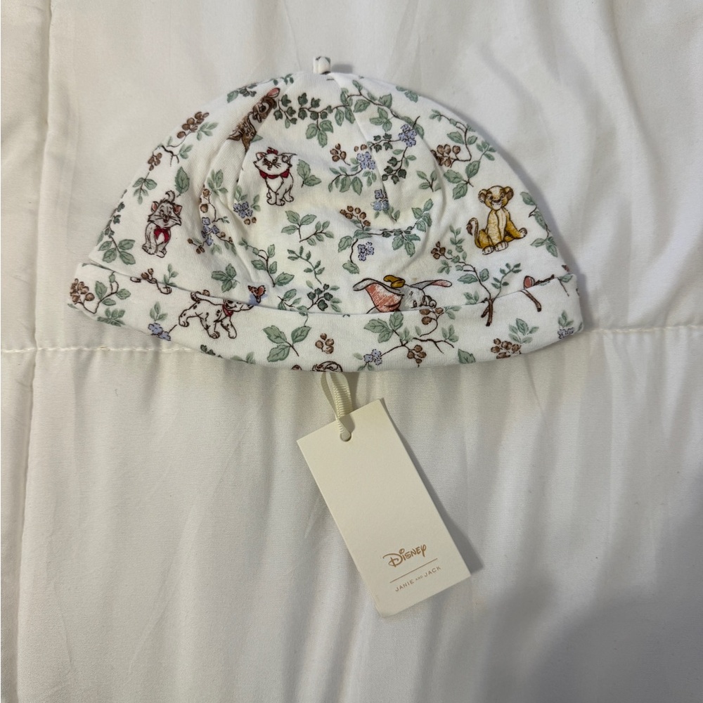 Janie and Jack x Disney Kids' White Floral Beanie